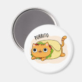Purrito Funny Kitty Cat Burrito Pun Magneet (Voorkant / Achterkant)
