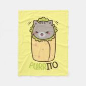 Purrito Kat Burrito Fleece Deken (Voorkant)
