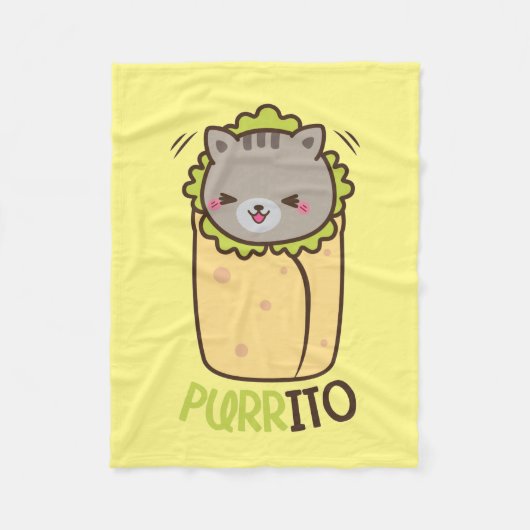 Purrito Kat Burrito Fleece Deken (Voorkant)