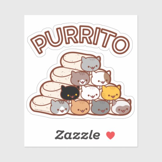 PURRITO PYRAMID Cat Burrito Sticker (Vel)
