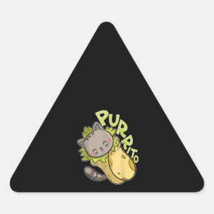 Purrito T Funny Cat Pun Burrito Taco Driehoek Sticker