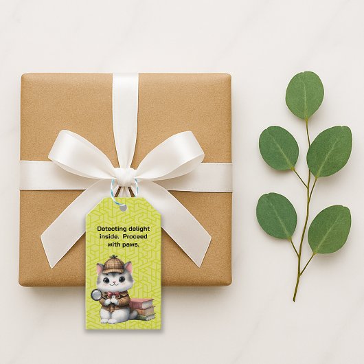 Purrlock Holmes Kitten Cadeaulabel