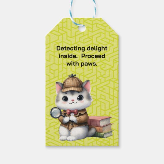 Purrlock Holmes Kitten wordt Poerlock Holmes Kitte Cadeaulabel (Voorkant)