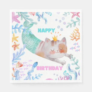 PurrMaid Birthday Napkin Servet
