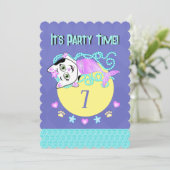 Purrmaid Party Heure Invitation (Debout devant)