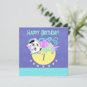 Purrmaid uitnodiging (Staand voorkant)