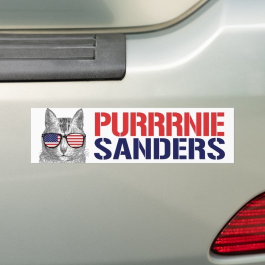 Purrnie Sanders - Bernie Sanders - .png Bumpersticker (Op auto)
