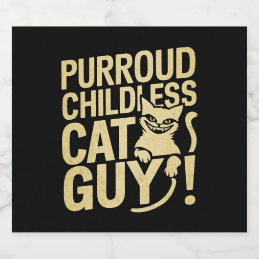 Purroud kinderloze kattenman stemt voor President Bier Etiket (Enkel label)