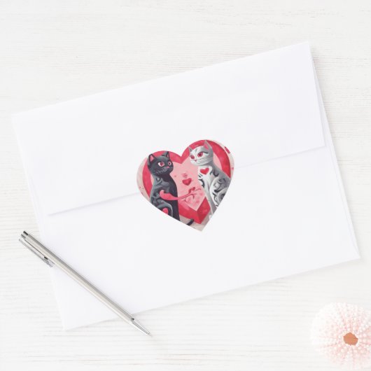 Purrr-fect Love Hart Sticker (Envelop)