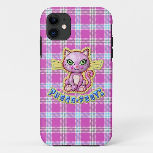 Purrrfect Kitty Cat Plaid iPhone 5 Casemate Case-Mate iPhone Case (Achterkant)