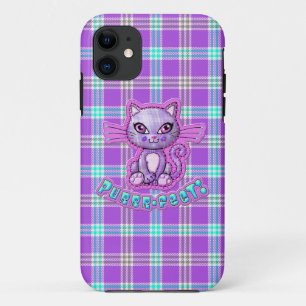 Purrrfect Kitty Cat Plaid iPhone 5 Casemate iPhone 11 Hoesje