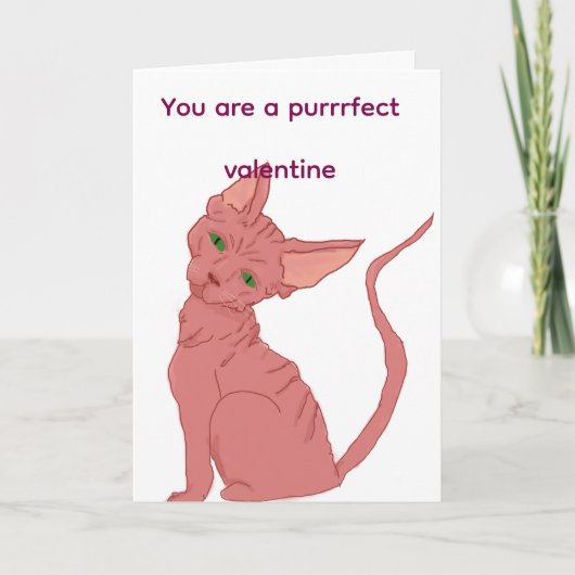 Purrrfect valentine sphinx cat card  feestdagen kaart (Voorkant)