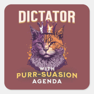 Purrsuasive agenda grappige kat ontwerp vierkante sticker