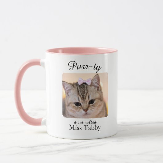 Purrty Cat Personalised Mug Mok (Links)