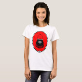 Purse à franges noires en t-shirt rouge ovale (Devant entier)