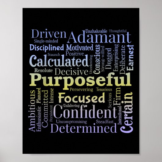Purseful Word Cloud Art Achiever Motivation Insrat Poster (Voorkant)