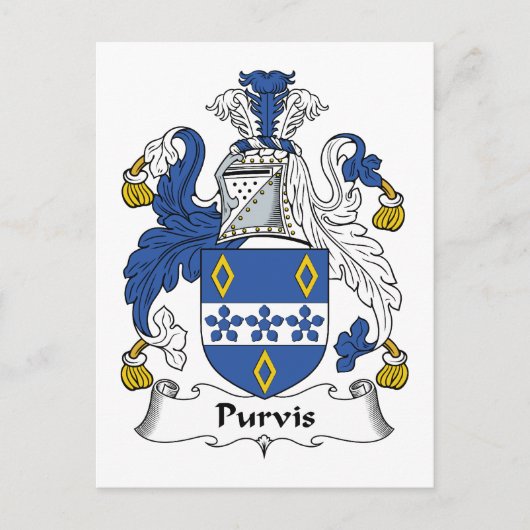 Purvis Family Crest Briefkaart (Voorkant)