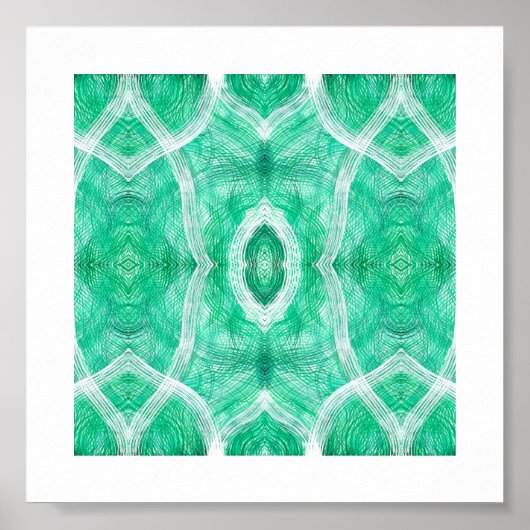 Push Abstract Light Green Watercolor Art Poster (Voorkant)