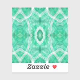 Push Abstract Light Green White Watercolor Art Sticker