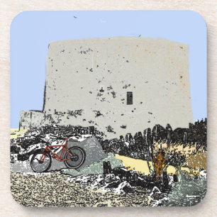 Push Bike en Martello Tower Hythe Kent Bier Onderzetter