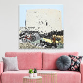 Push Bike en Martello Tower Hythe Kent Canvas Afdruk (Insitu (Woonkamer))