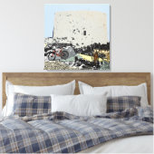 Push Bike en Martello Tower Hythe Kent Canvas Afdruk (Insitu (Slaapkamer))