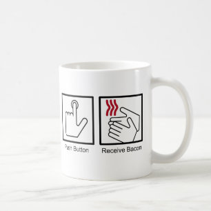 Push Button, Receive Bacon - Bacon Dispenser Koffiemok