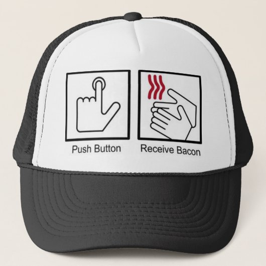 Push Button, Receive Bacon - Bacon Dispenser Trucker Pet (Voorkant)