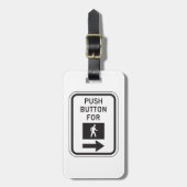 Push Button voor lopen voetganger kruising teken Bagagelabel (Voorkant verticaal)