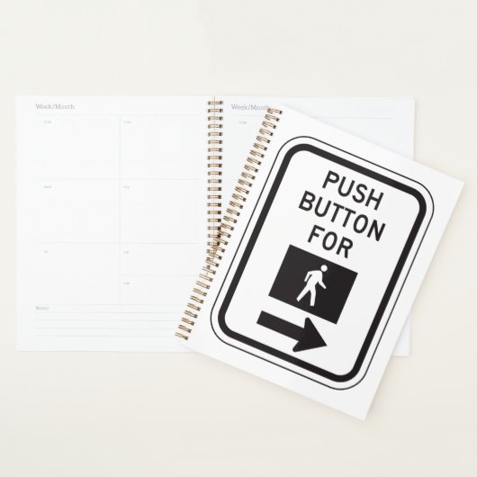 Push Button voor lopen voetganger kruising teken Planner (Display)