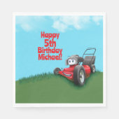 Push gazon maaier verjaardag papier Borden kom Servet (Voorkant)