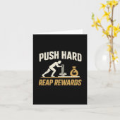 Push Hard Reap Rewards Gym Workout Bodybuilding Ar Kaart (Gele Bloem)