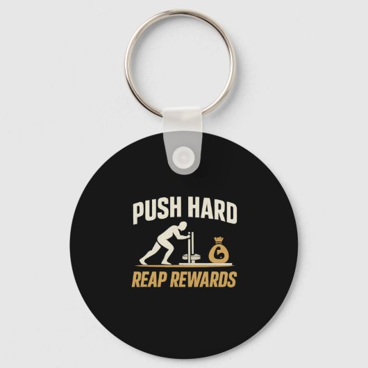 Push Hard Reap Rewards Gym Workout Bodybuilding Ar Sleutelhanger (Voorkant)