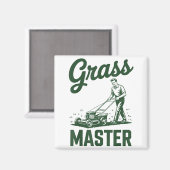 Push Lawn Mower Legend Gr Master Dad Funny Mowing Magneet (Voorkant / Achterkant)