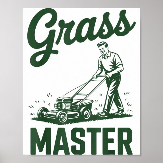Push Lawn Mower Legend Gr Master Dad Funny Mowing  Poster (Voorkant)