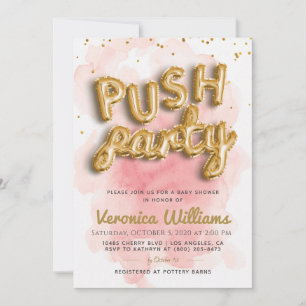 Push Party tendance Baby shower moderne Invitation