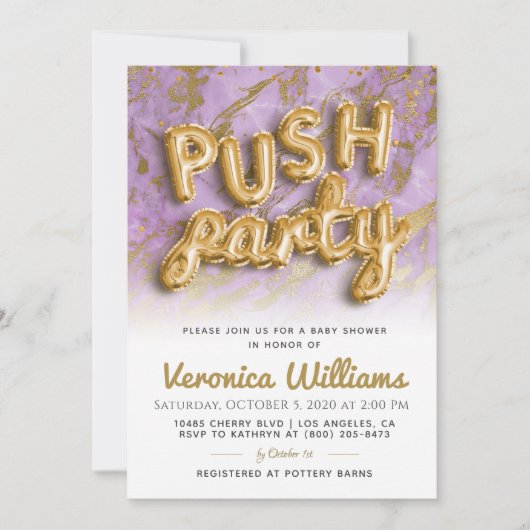 Push Party tendance Baby shower moderne Invitation (Devant)
