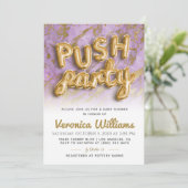 Push Party tendance Baby shower moderne Invitation (Debout devant)