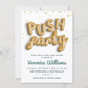 Push Party tendance Baby shower moderne Invitation