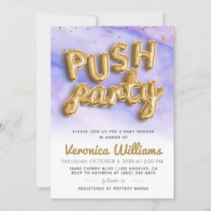 Push Party tendance Baby shower moderne Invitation