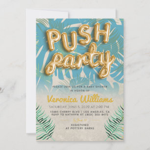 Push Party tendance Baby shower moderne Invitation