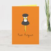 Push Pinguin Funny Penguin Wenskaart Kaart (Voorkant)