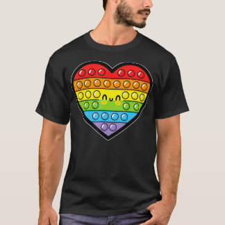 Push Pop Fidget Toy Heart Bubble Sensory Funny Kaw T-shirt