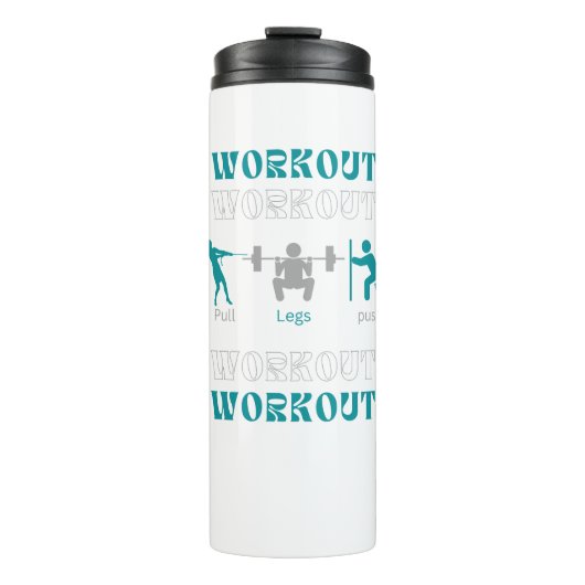 Push pull been workout gym ontworpen thermosbeker (Voorkant)