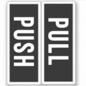 Push-Pull-Dedoor-Verticaal-Sticker-Teken Sticker (Voorkant)