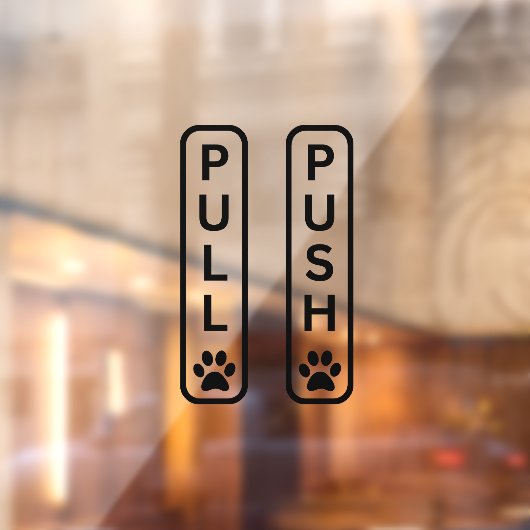 PUSH PULL Paw Print Window Decaal Raamsticker (Vel 2)