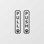 PUSH PULL Paw Print Window Decaal Raamsticker (Vel)