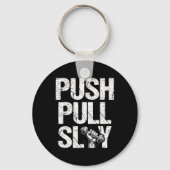 Push Pull Slay Gewichtheffer Bodybuilding Bo Sleutelhanger (Voorkant)