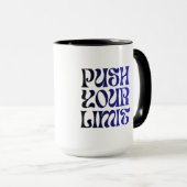 Push Your Limit – Vintage Blue Motivational Mug (Devant droit)