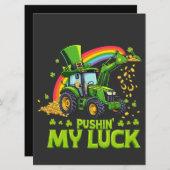 Pushing My Luck Grappige graafmachine St Patrick's Feestdagenkaart (Voorkant / Achterkant)